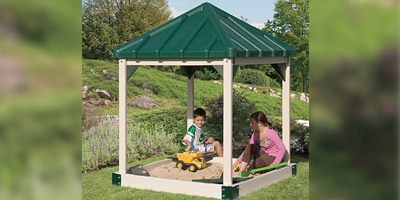 Custom Sandboxes for Kids Playsets with roof