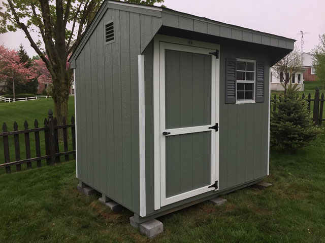 The Saltbox Wood Shed on blocks